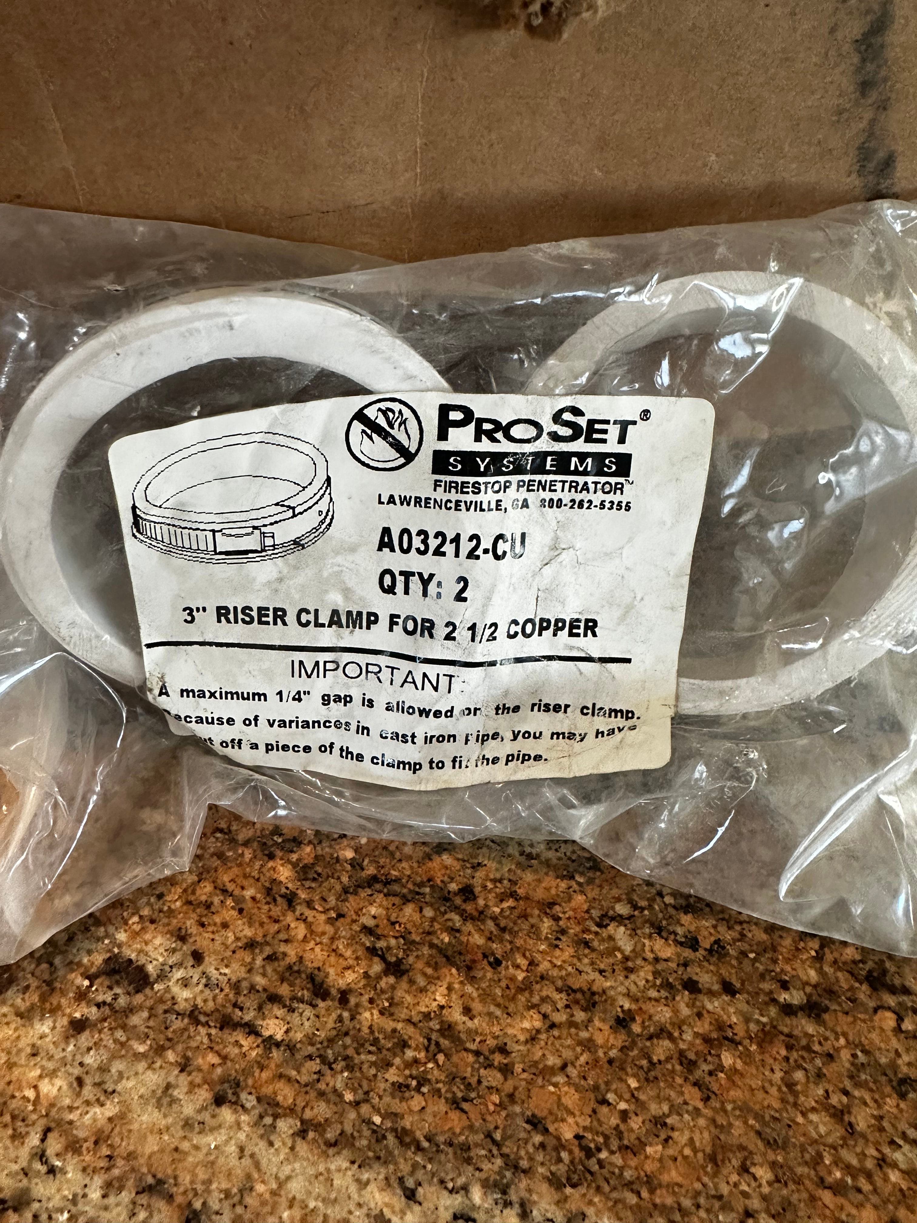 ProVent ProSet 3” rider clamp for 2-1/2” Copper pipe