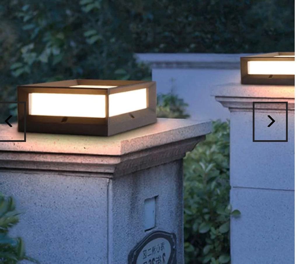 NEW Dazuma Square Waterproof Black Modern Solar Lights - Outdoor Fence Post Lights for Landscaping 180 each