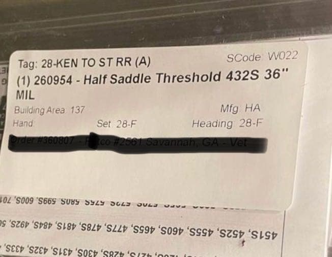 Hager 36” Aluminum Thresholds Half Saddle 4