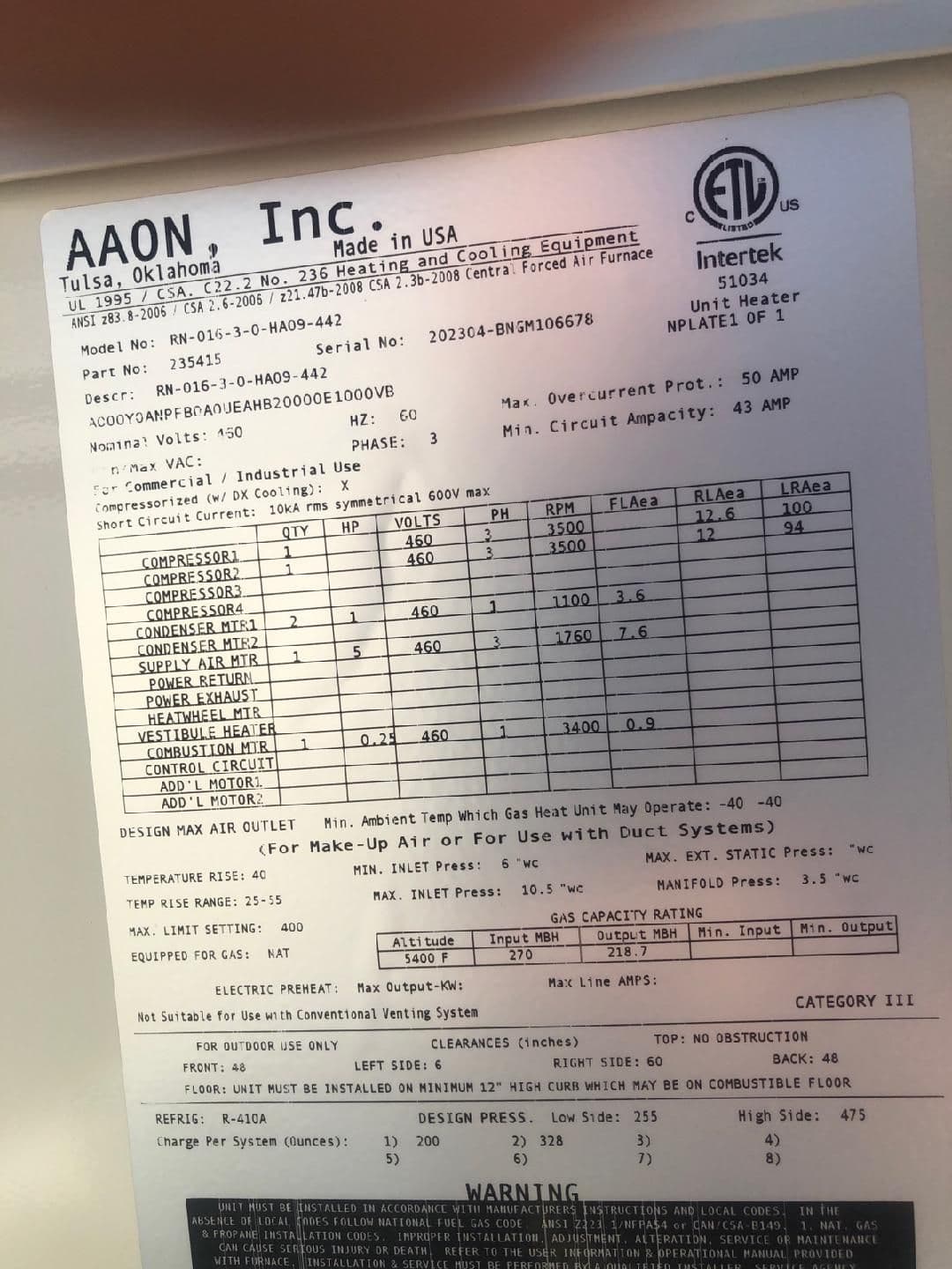 16-TON AAON HVAC - (Albuquerque) 4