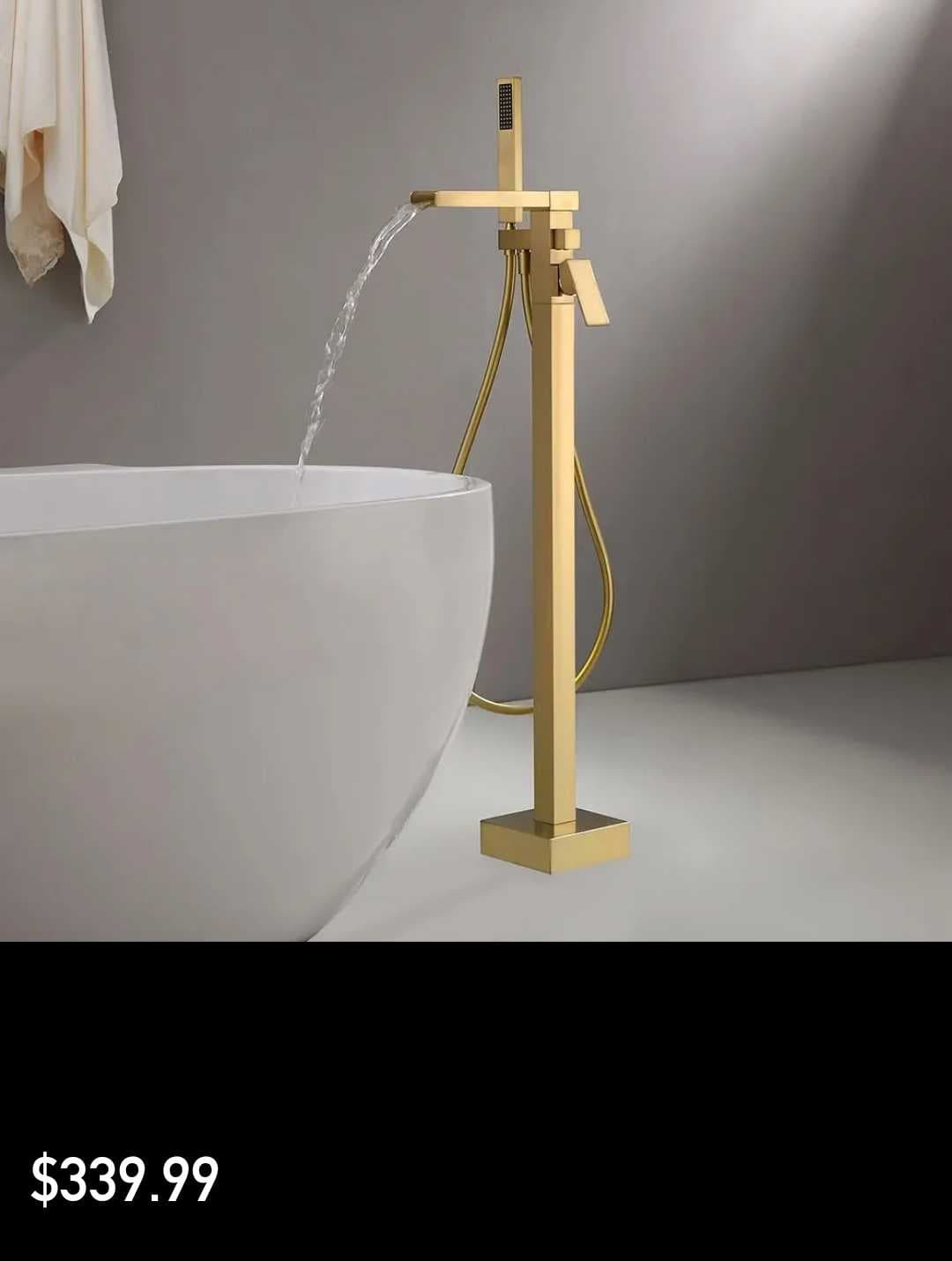 Brass freestanding tub faucet 7