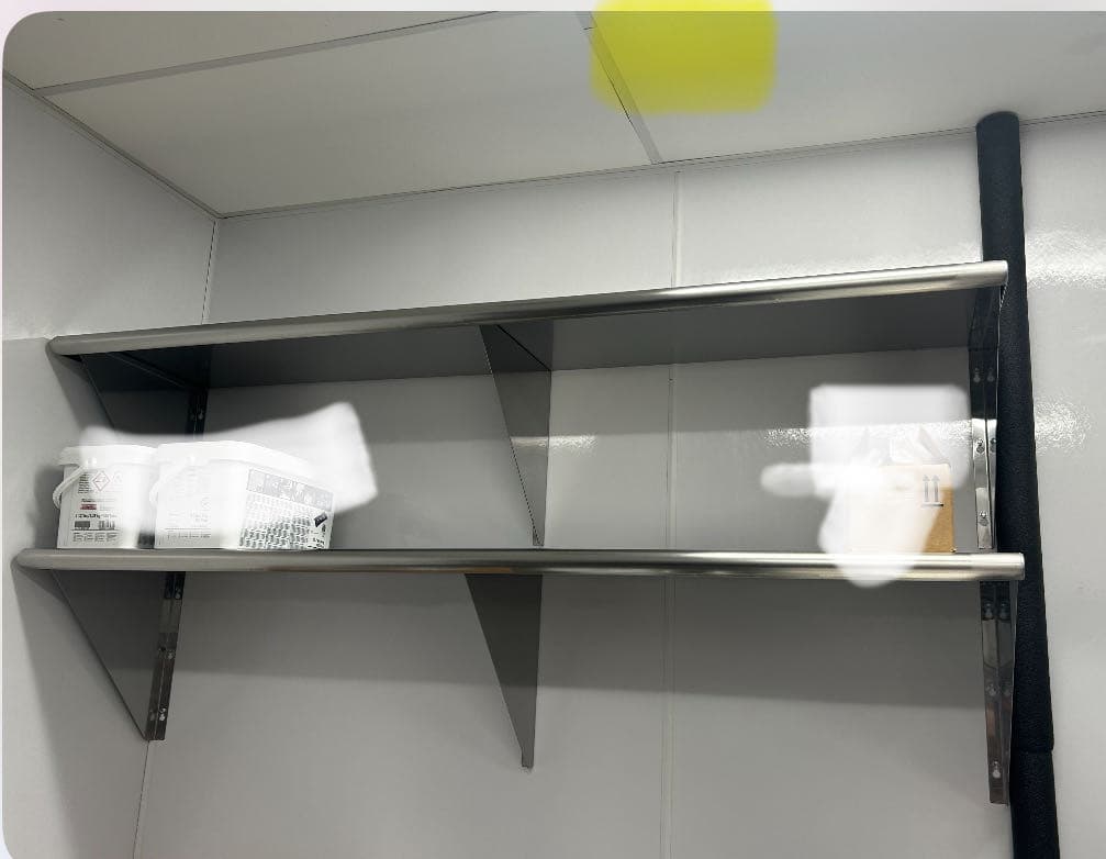 Stainless steel shelves for commercial kitchen