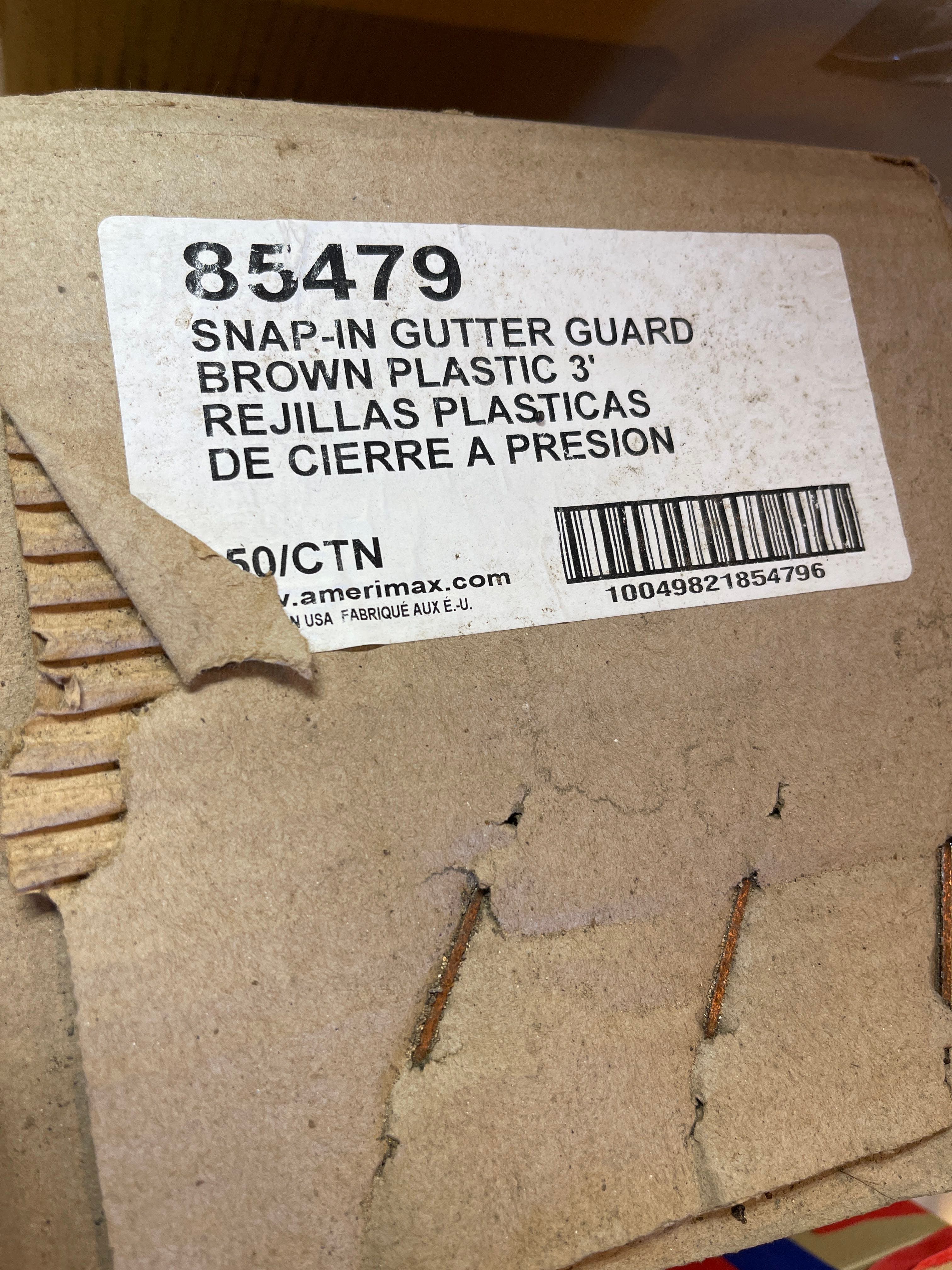 Amerimax Brown snap in gutter guard cover leaf filters 36"x6" 8