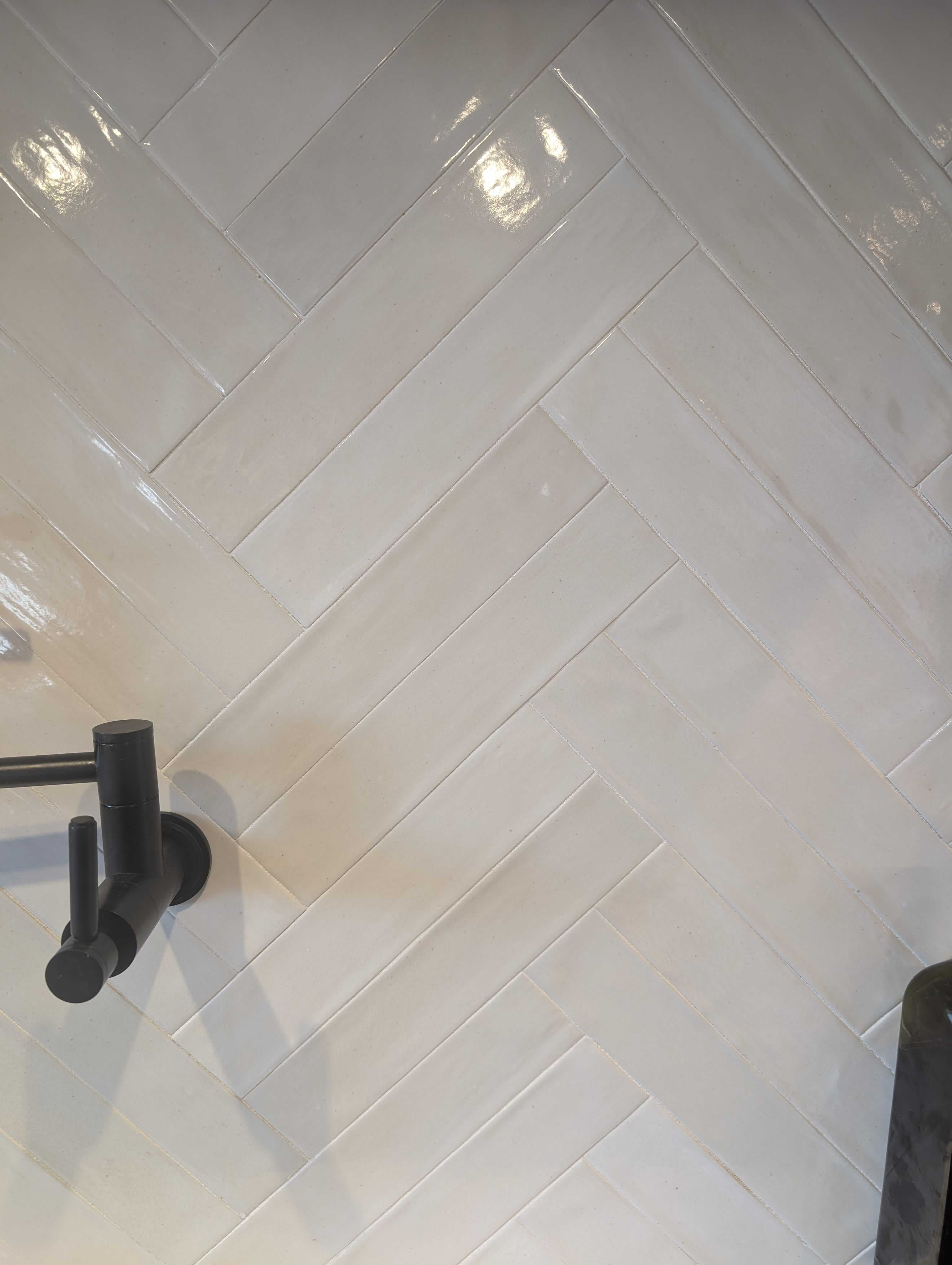 Tile: Bedrosians Celine 2.5" x 12" White Glossy Porcelain 4