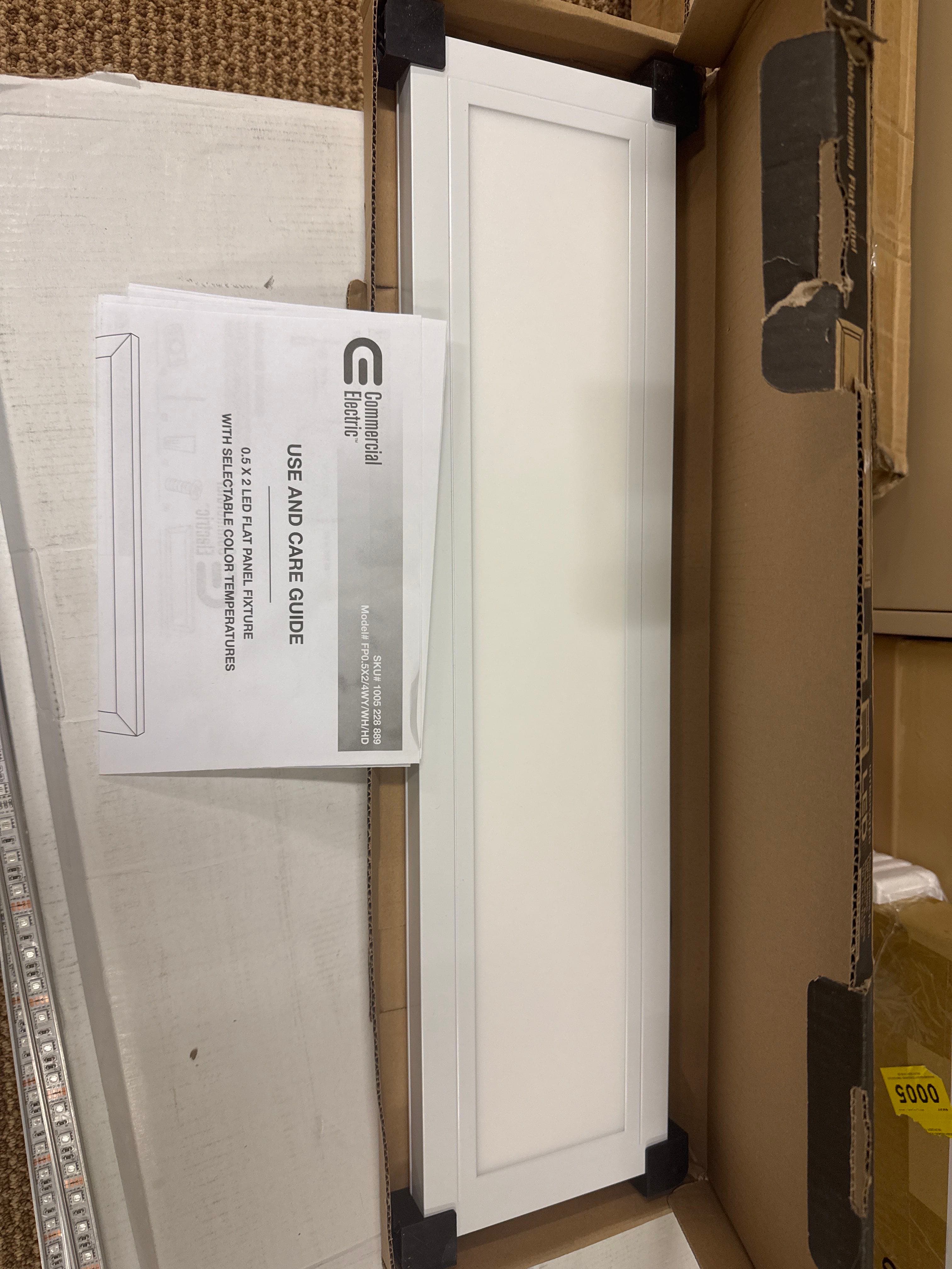 Commercial Electric LED Flat Panel – 6" x 2' – Color Changing Fixture – NEW 3