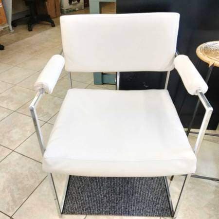 Vintage Pr c1974 Office Chairs Milo Baughman Leather & Chrome 4