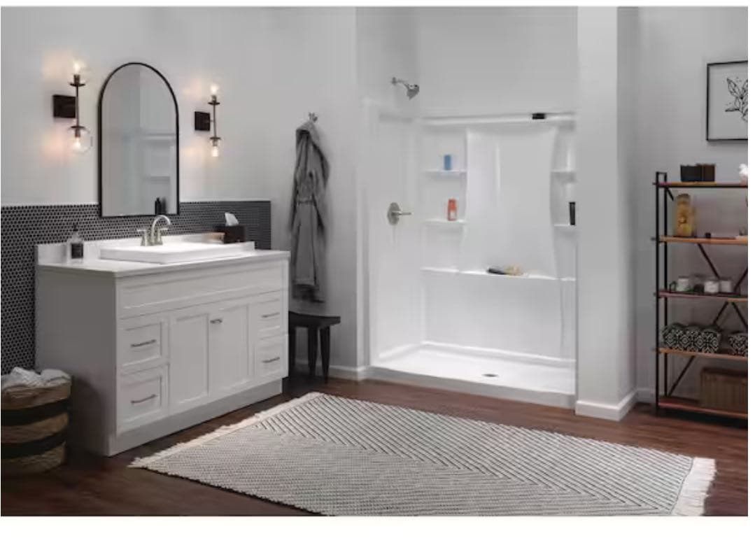 New Shower Surround 3pc kit plus 1pc Tile Redi Floor Pan 2