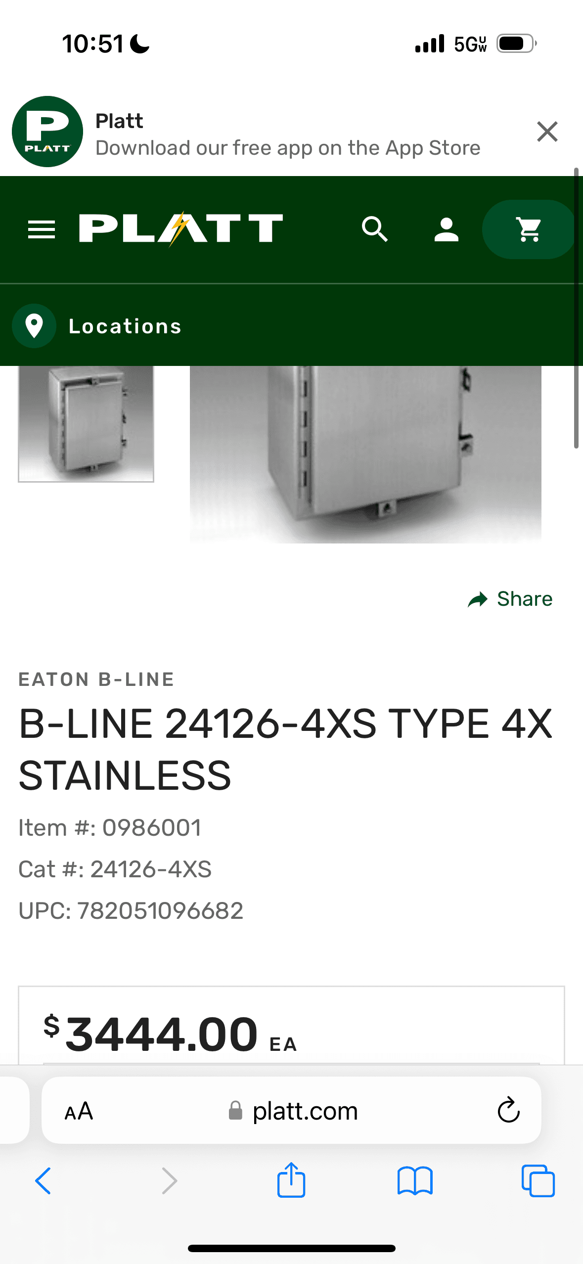 B-LINE 24126-4XS TYPE 4X STAINLESS