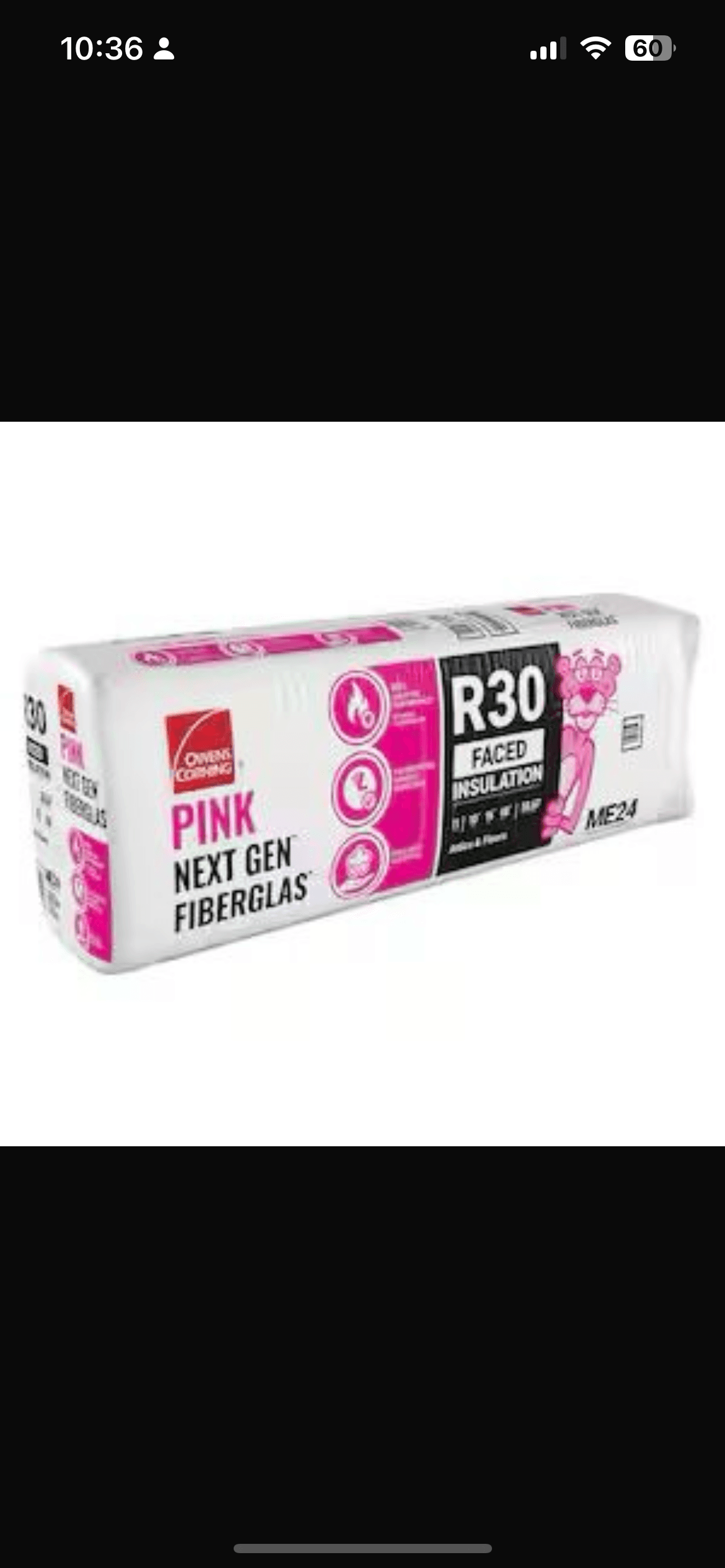 R-30 Faced Fiberglass Insulation Batt 16 in. x 48 in