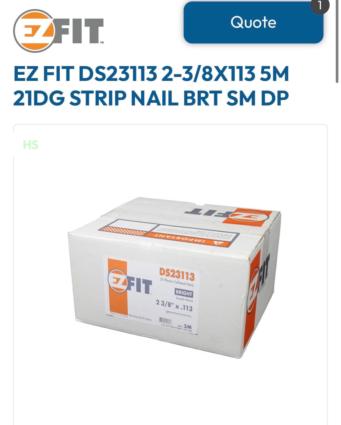 Nail EZ 2-3/8x.113 Framing Bright Ring Shank 3