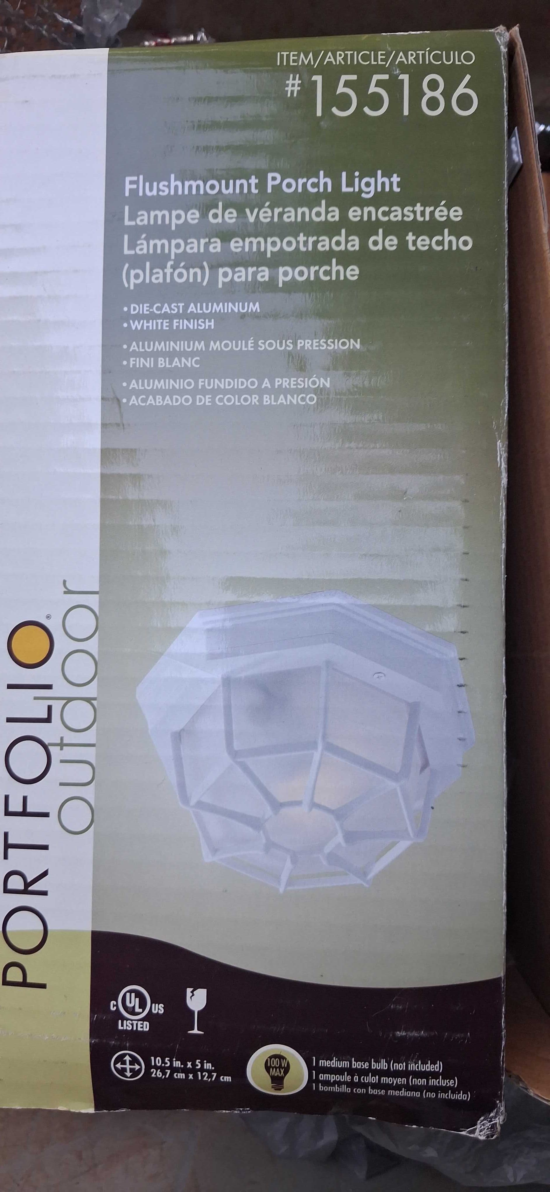 Portfolio Outdoor Flushmount Porch Light 4