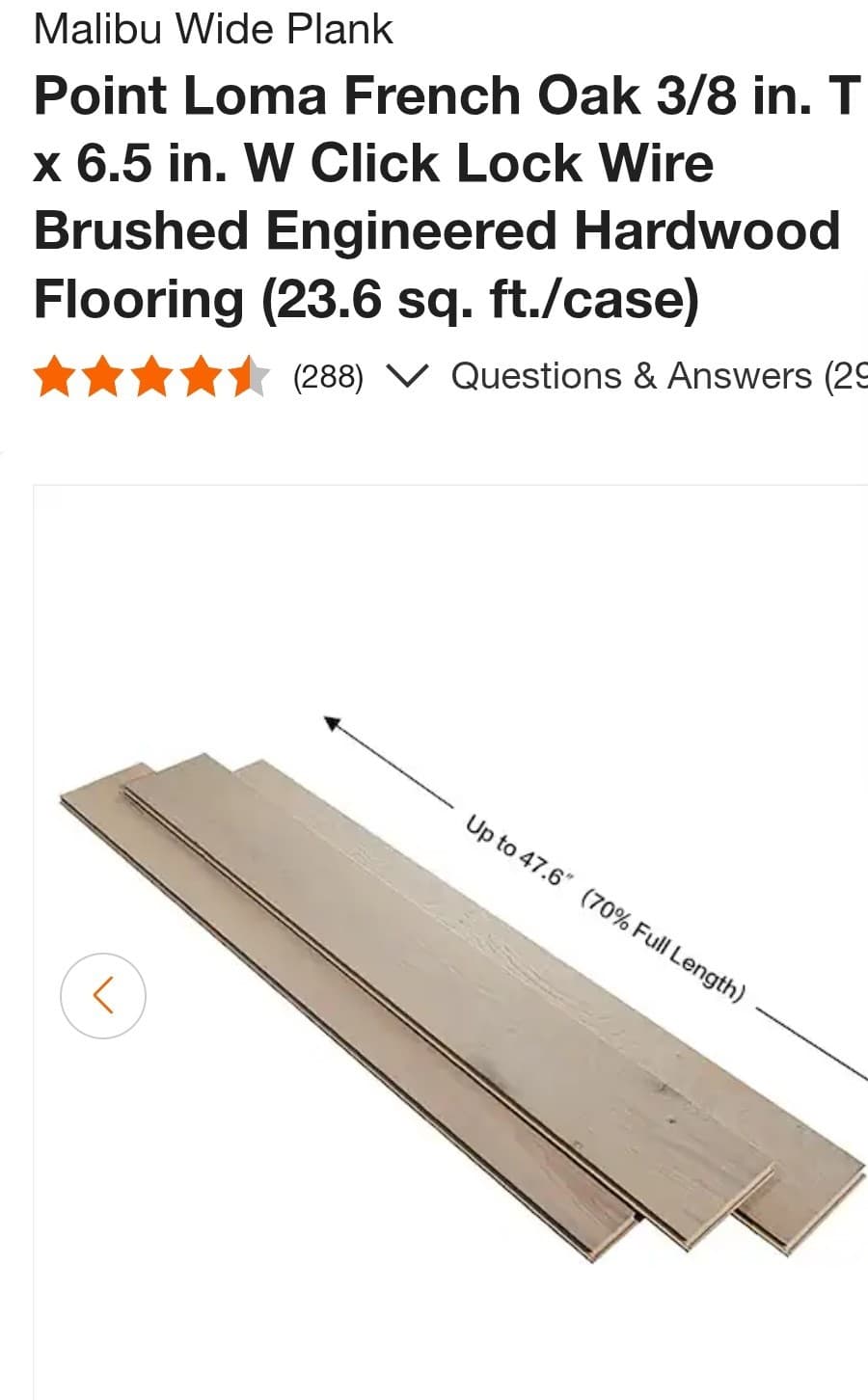 55 Cases !!!Malibu Wide Plank French Oak 3.8 in. x T 6.5 in. 2