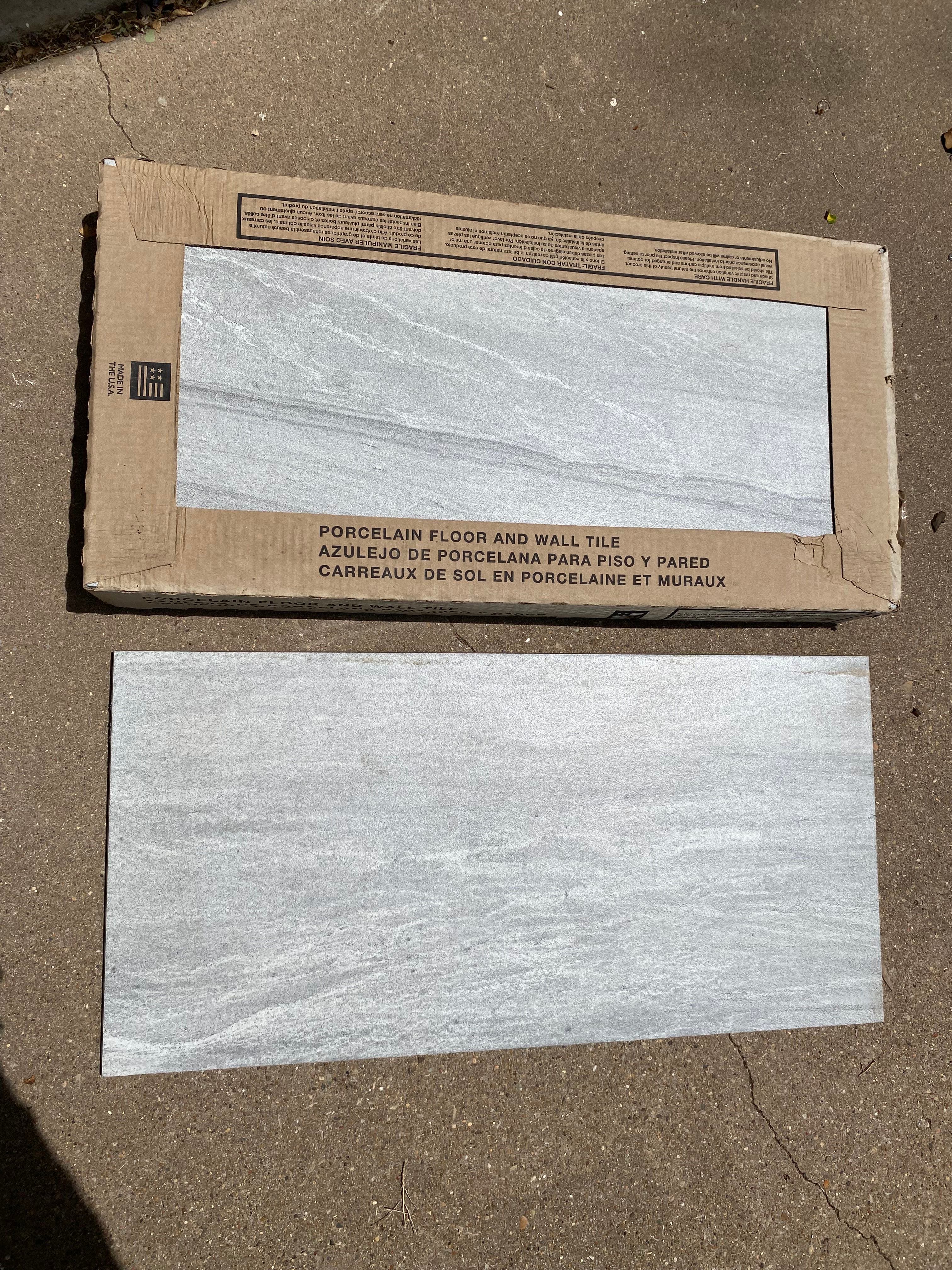 19 boxes. $10 a box Porcelain Floor & wall tile. TCNA certified