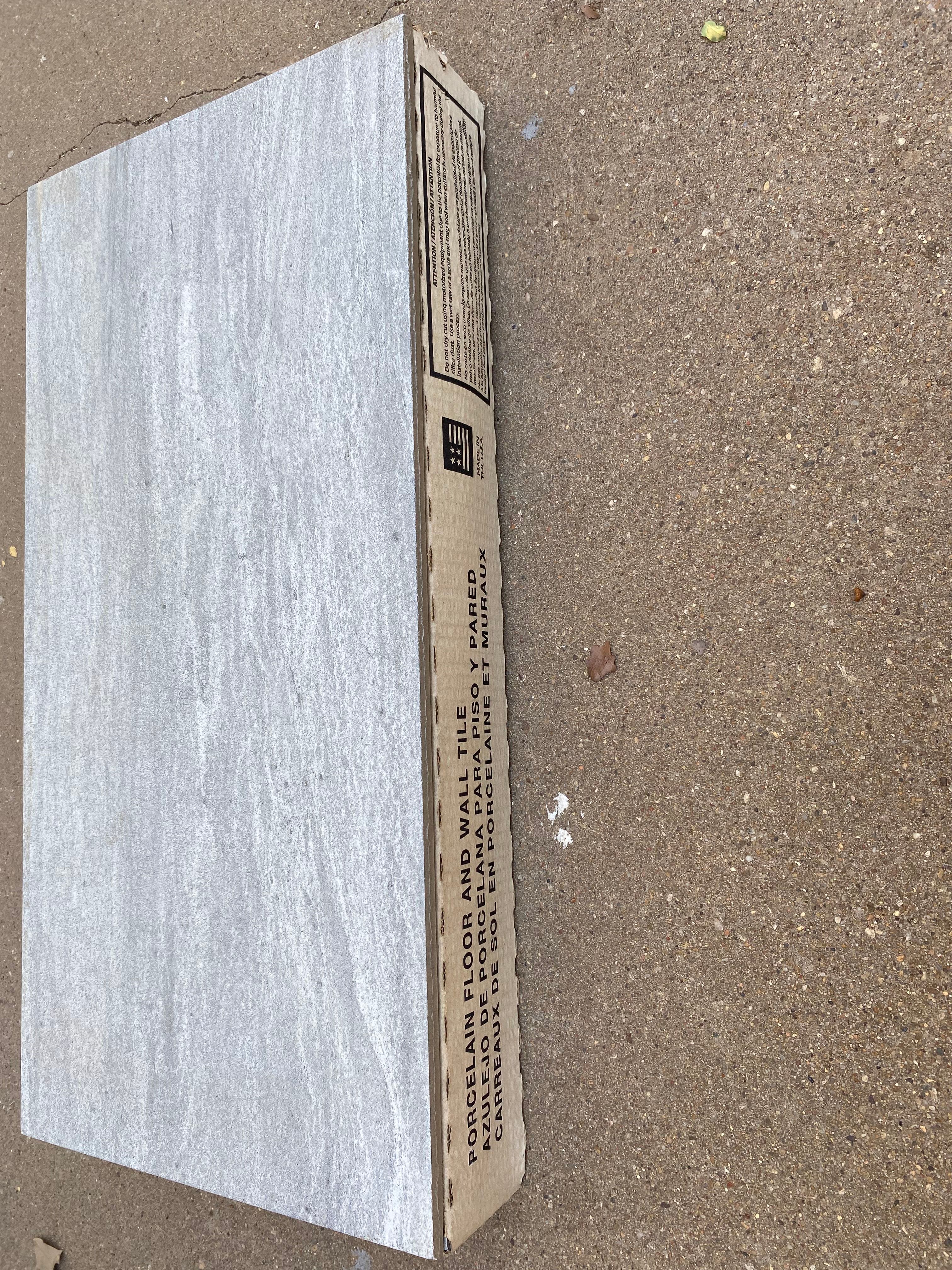 19 boxes. $10 a box Porcelain Floor & wall tile. TCNA certified 2