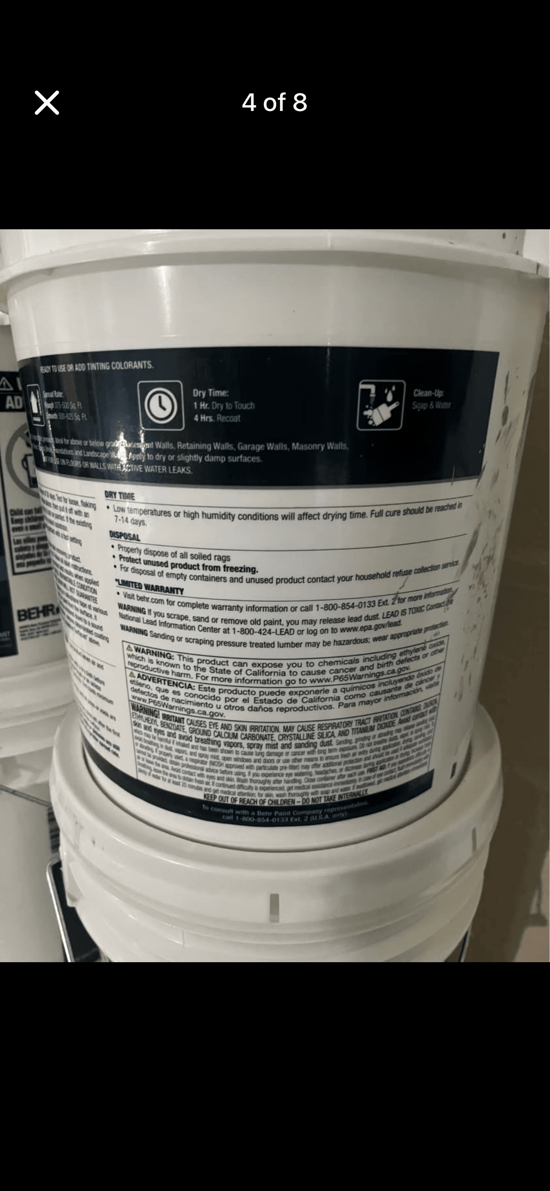BEHR PREMIUM 5 gal. #DMW-05 Canyon Echo Flat Interior/Exterior Dry Plus Basement Masonry Waterproofer 2