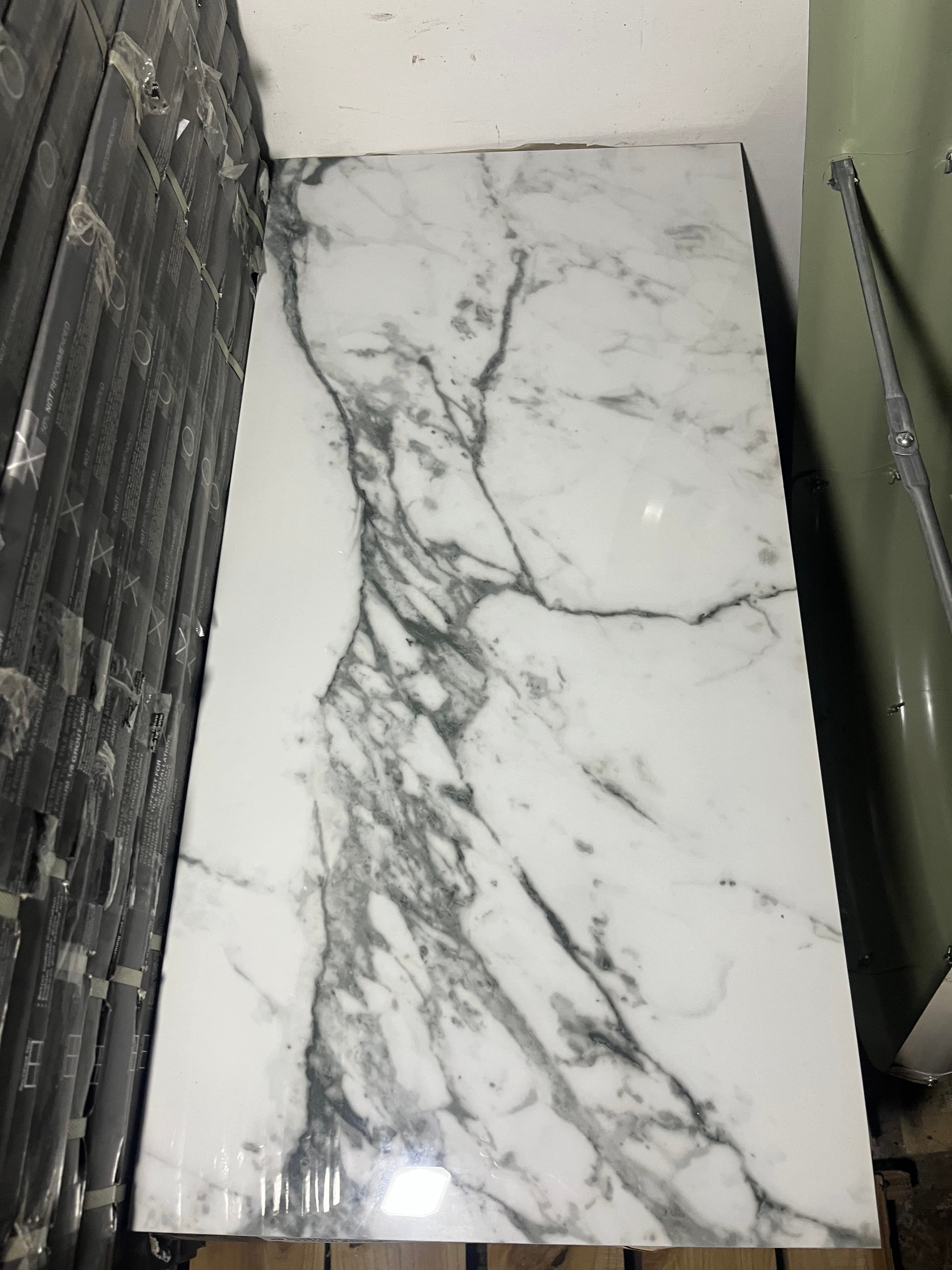 1.90$ sqft 16 in. x 32 in. Polished Porcelain Marble Look Floor and Wall Tile (14.2 sq. ft./Case) 3