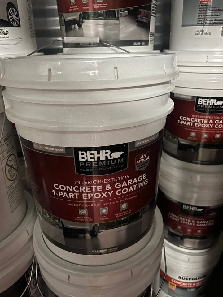 BEHR Premium Silver Gray 5 Gal Self-Priming Epoxy Floor Paint