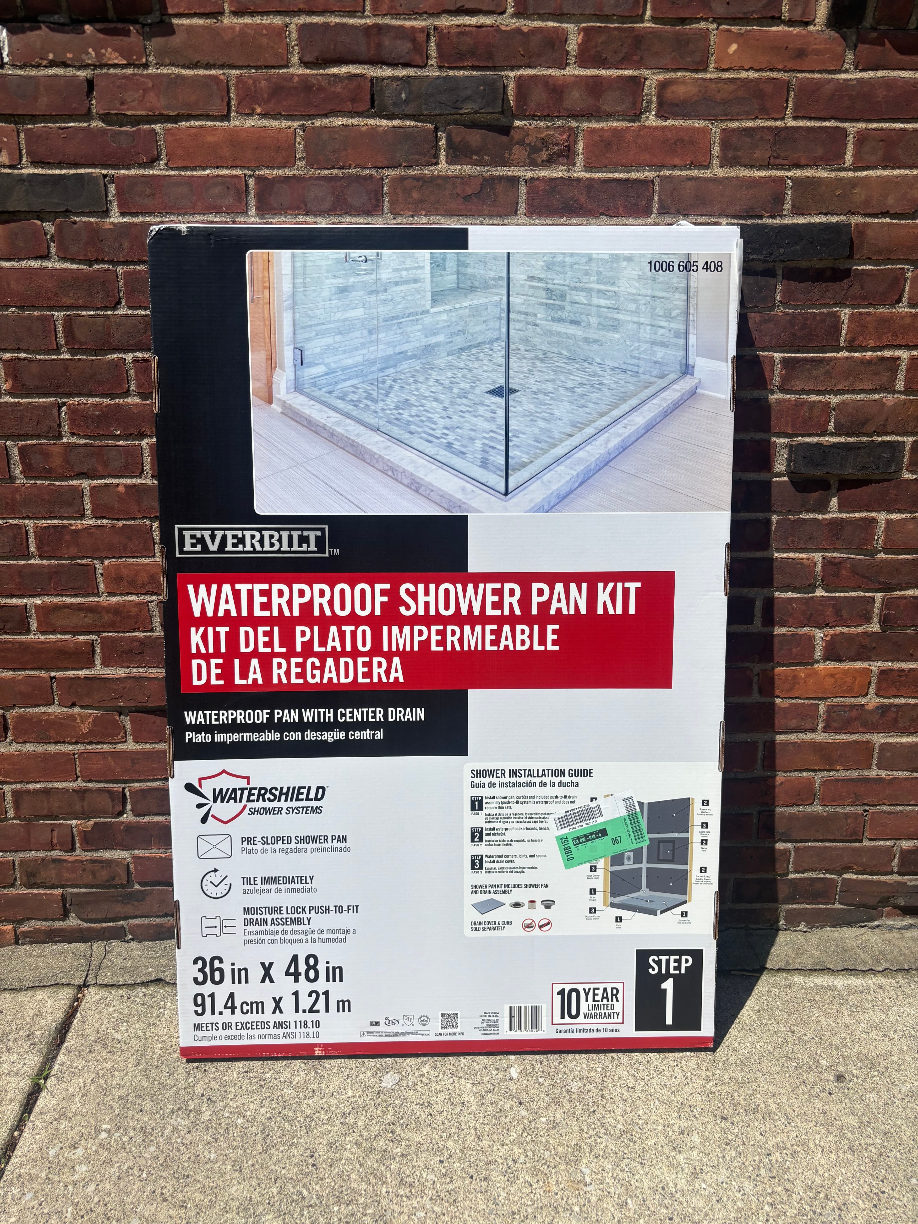 Shower base/pan 36x48 in