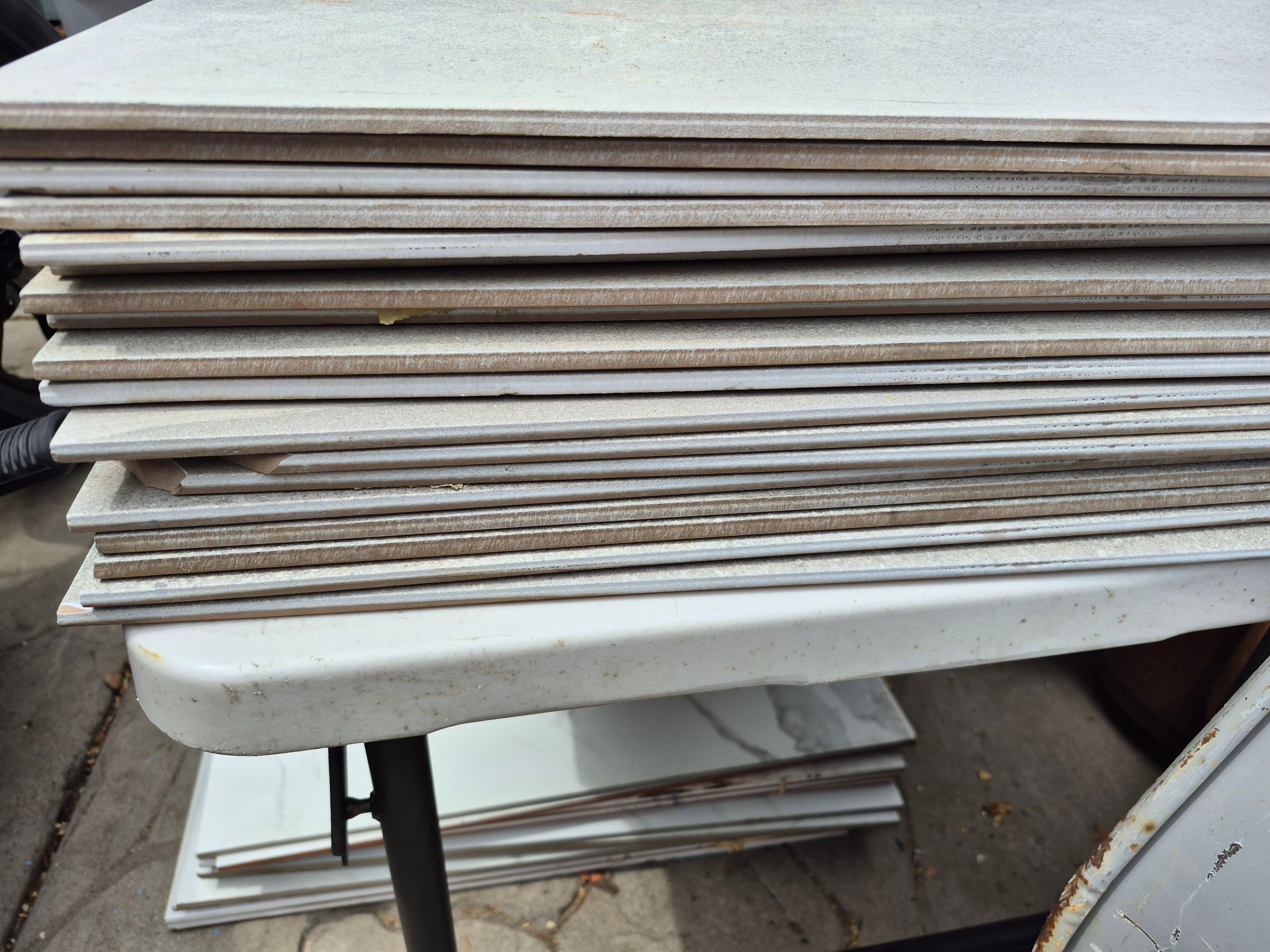 18 Light Gray Ceramic Tiles 12"x24 2