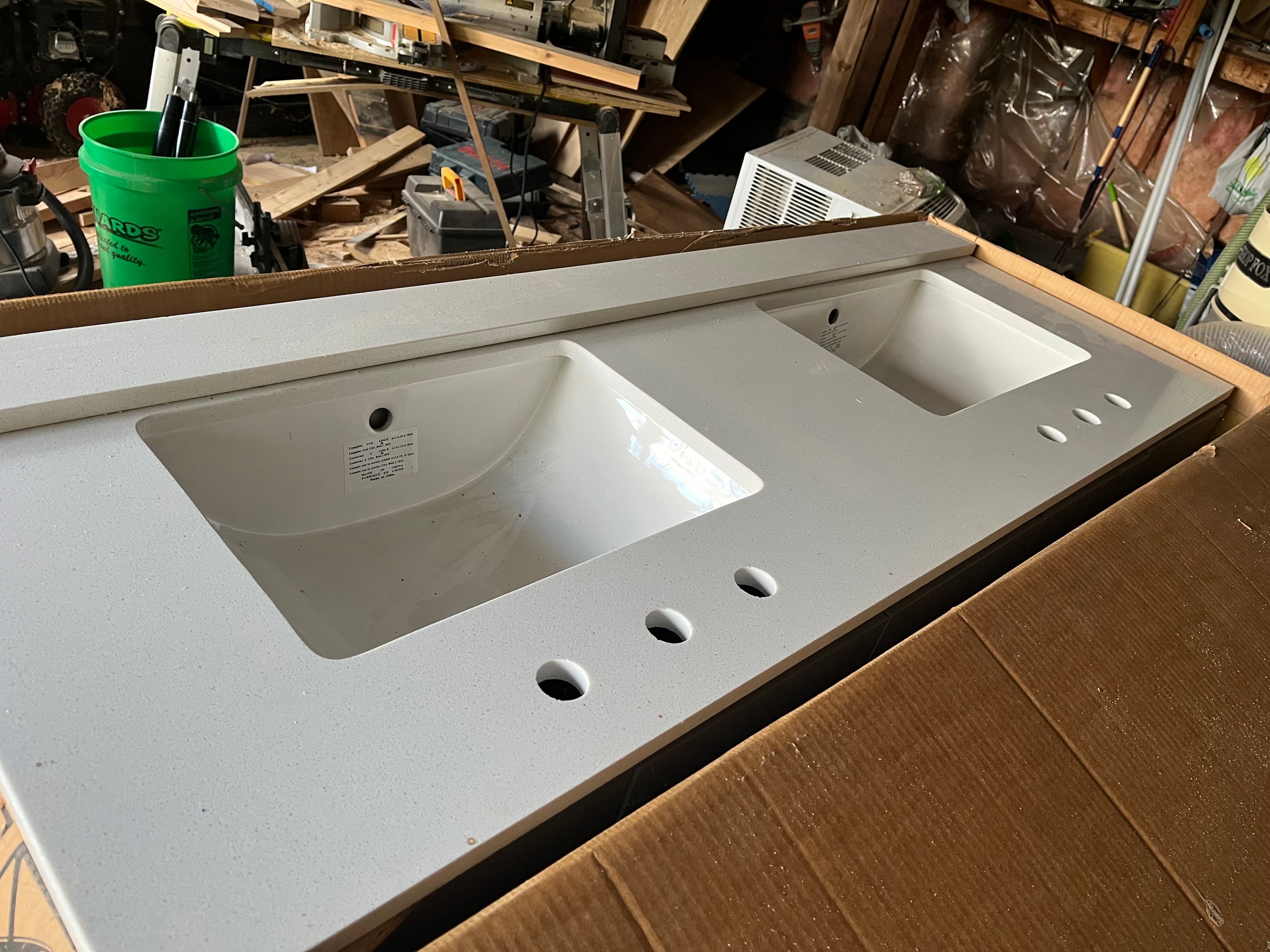 60” Double vanity with quartz counter