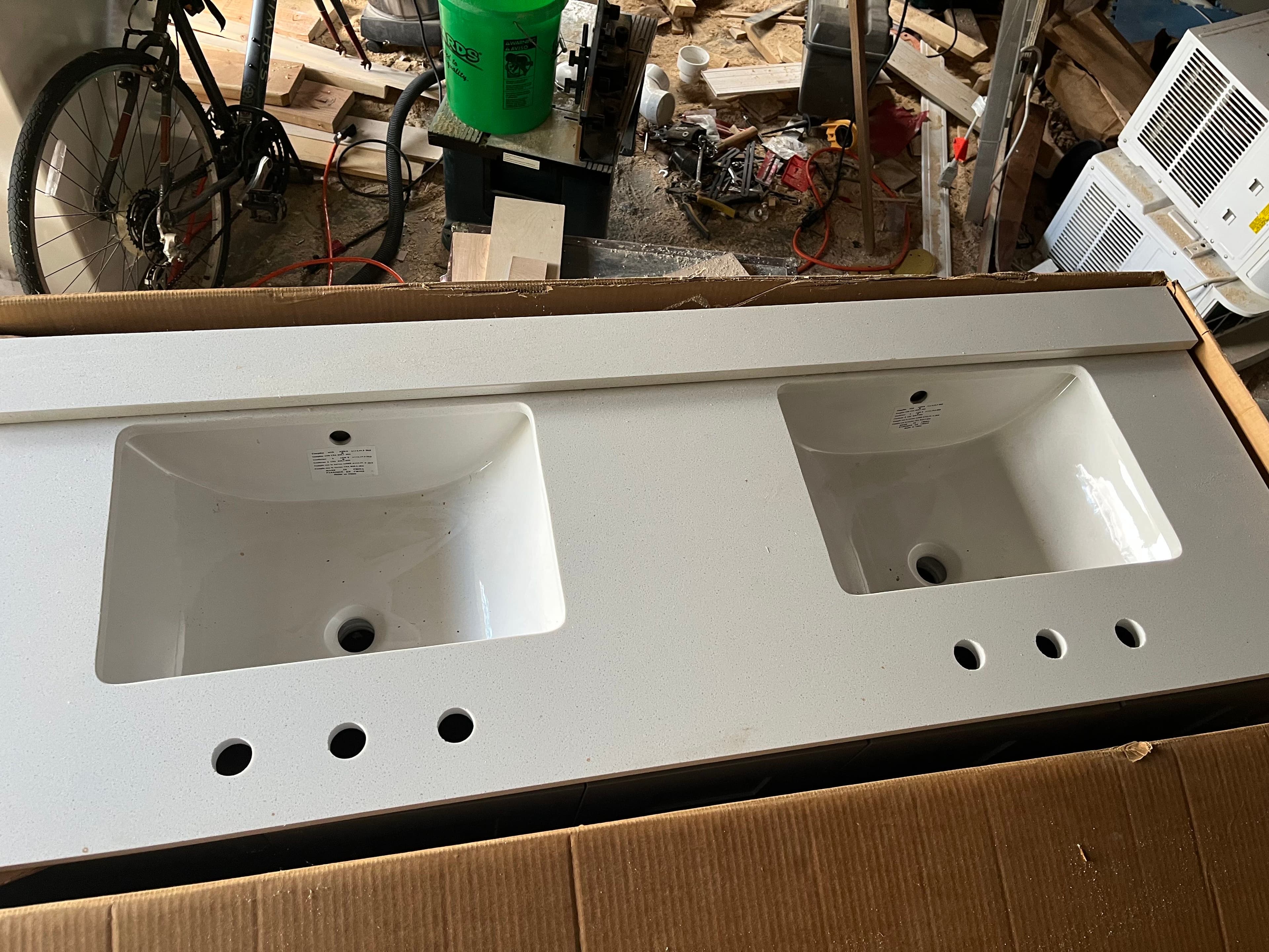 60” Double vanity with quartz counter 2