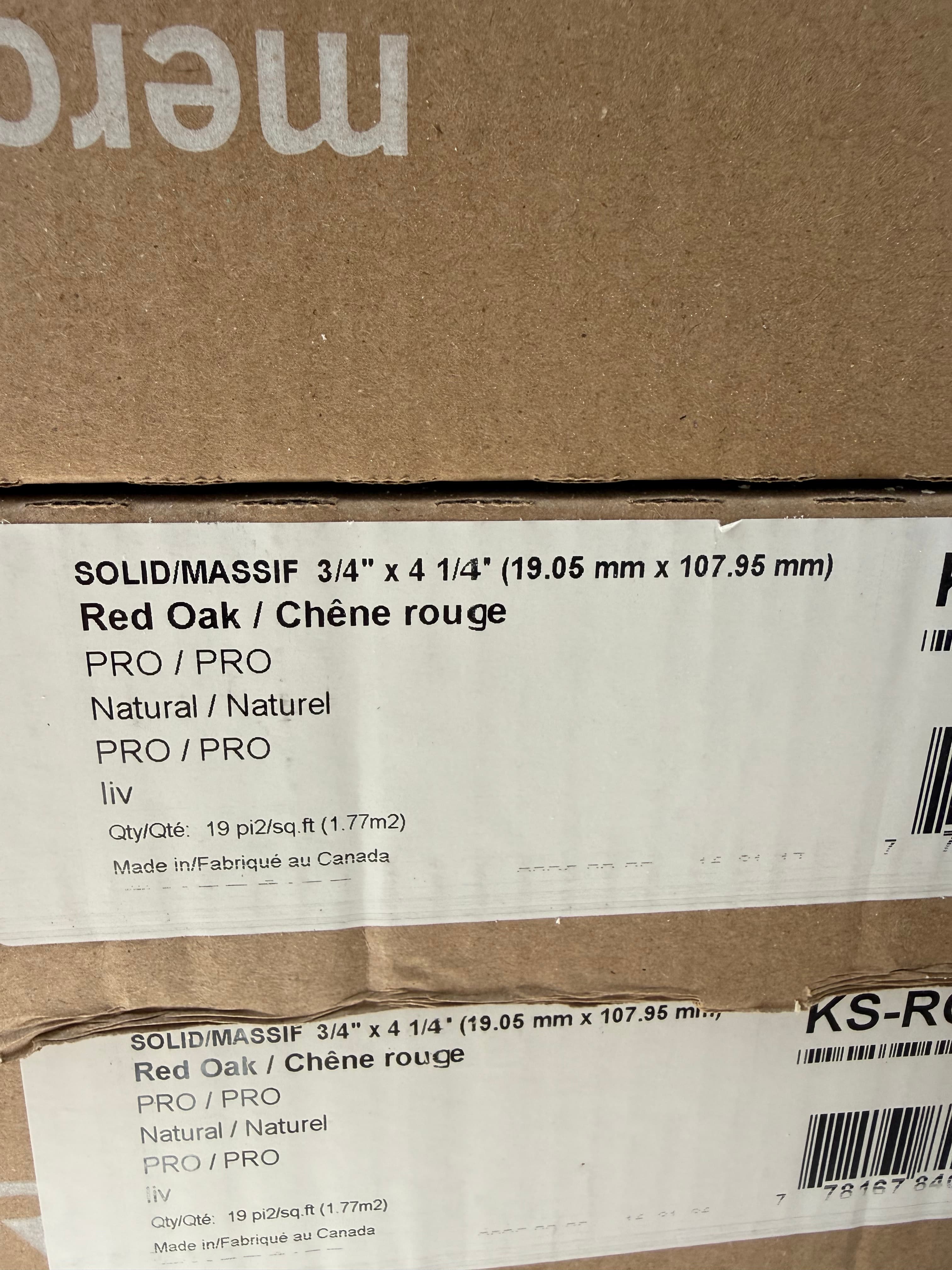 Mercier Pro Red Oak Solid wood flooring 4-1/4" wide 3/4" thick