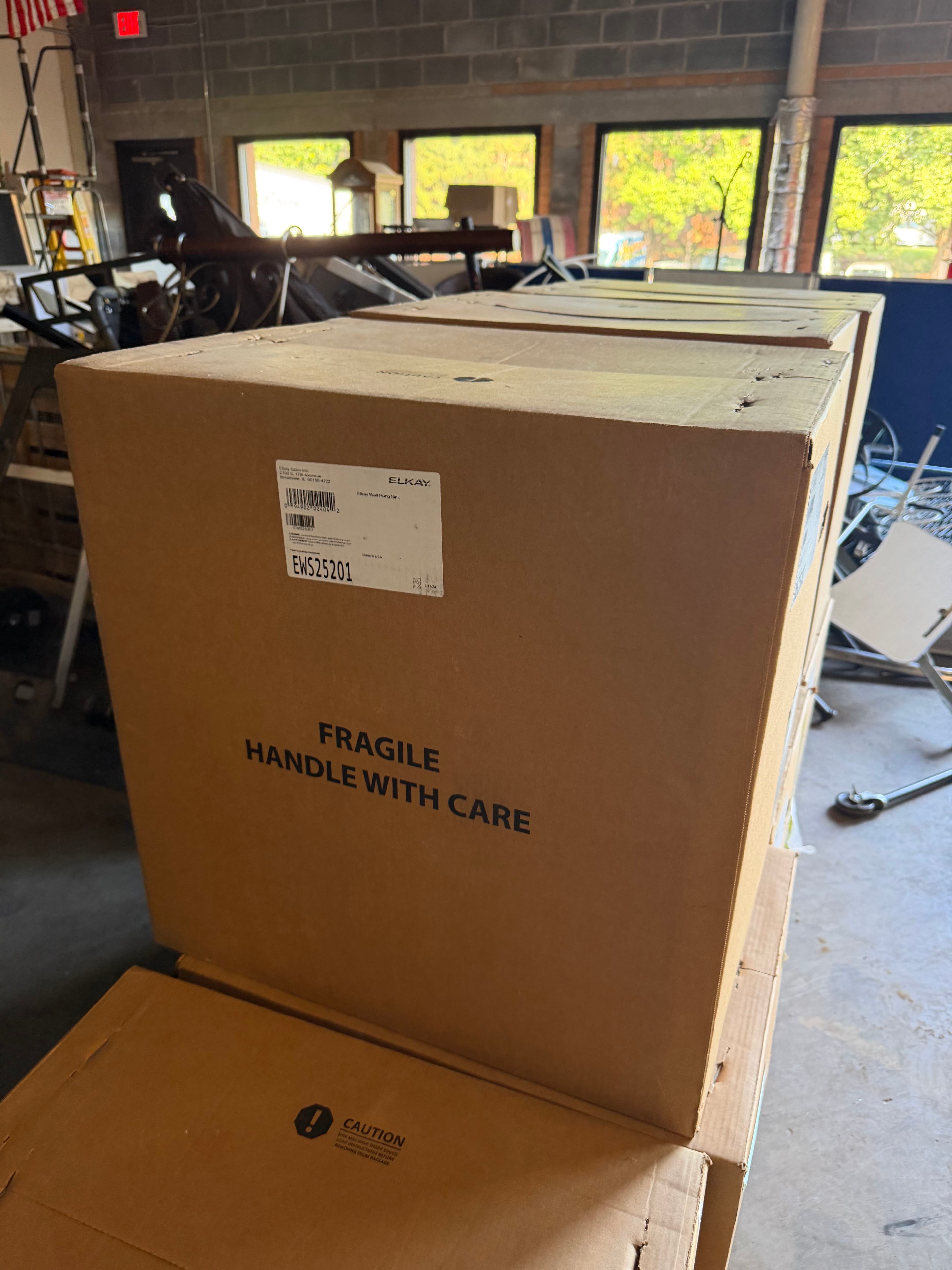 "Surplus Lot: (7) Brand New Elkay EWS25201 Commercial Wall-Mount Stainless Steel Scrub/Hand Wash Sinks. Never installed. Perfect for medical, laboratory, or commercial kitchen builds. Retails for $1,960+ each. Asking $1,200 each or $7,500 for the complete lot of 7. Buyer handles freight or local pickup." 4