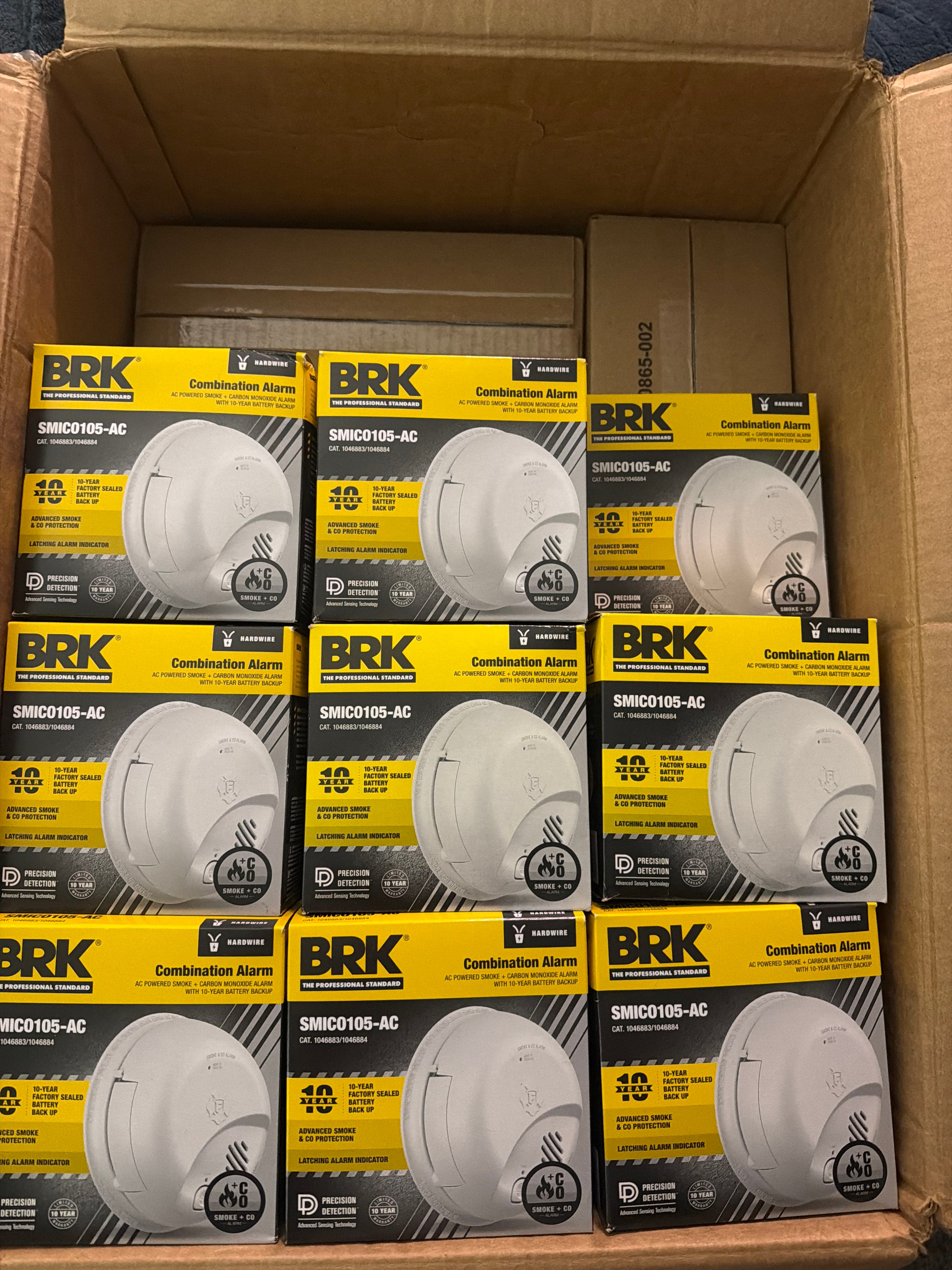 NEW BRK / First Alert Hardwired Smoke & Carbon Monoxide Alarm Bulk Lot – 65+ Units – Contractor Inventory – Builder Surplus