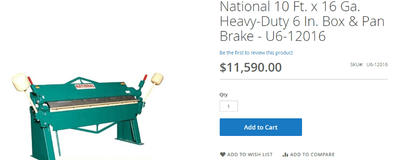 National Heavy Duty Box & Pan Brake - U6-12016 4