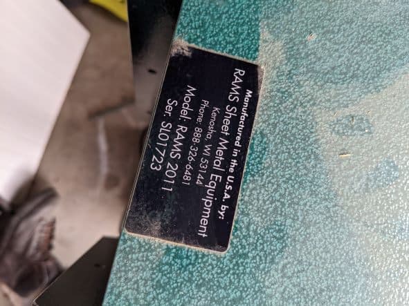 RAMS Slitter, 16 gauge 2