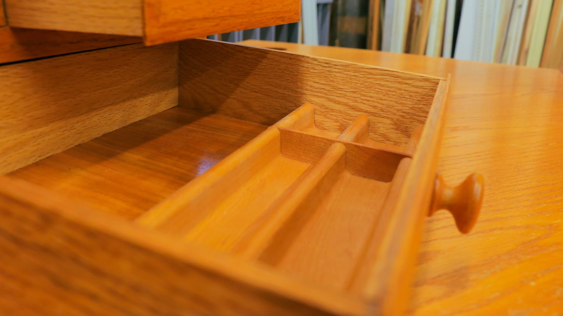 Oak Corner Desk Set 4